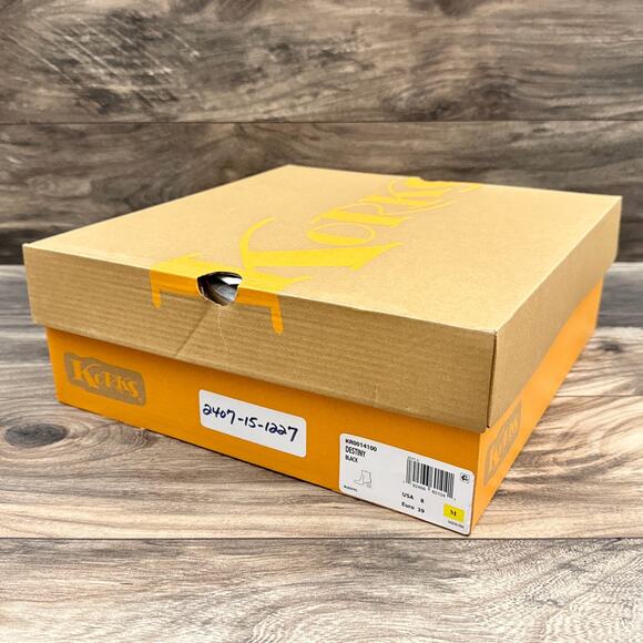 NIB Korks by Kork Ease Destiny 8M Block Heel Ankle Boots Booties Black - Picture 10 of 10